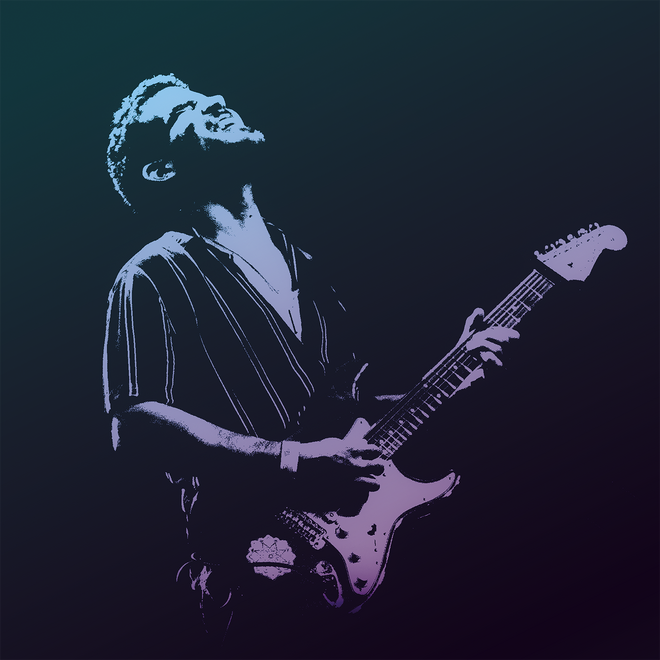 JJ Villafañe Performing Live JJ Villafañe playing electric guitar during a live performance, a Houston-based guitarist known for improvisation with DJs